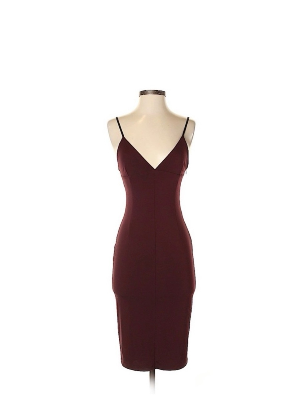 T by Alexander Wang Burgundy Spaghetti-Strap Midi Dress